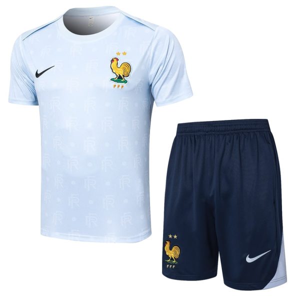 Ensemble Maillot Short Equipe de France 2024 2025 Blanc