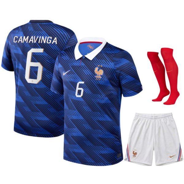Maillot Equipe de France Kit Enfant Domicile Coupe du Monde 2026 Camavinga