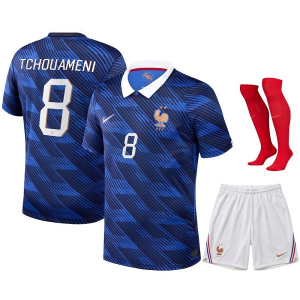 Maillot Equipe de France Kit Enfant Domicile Coupe du Monde 2026 Tchouameni